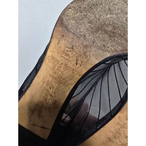 Vintage 80s 90s Black Mesh Prevata Pump High Heels Size 10 - Picture 15 of 16
